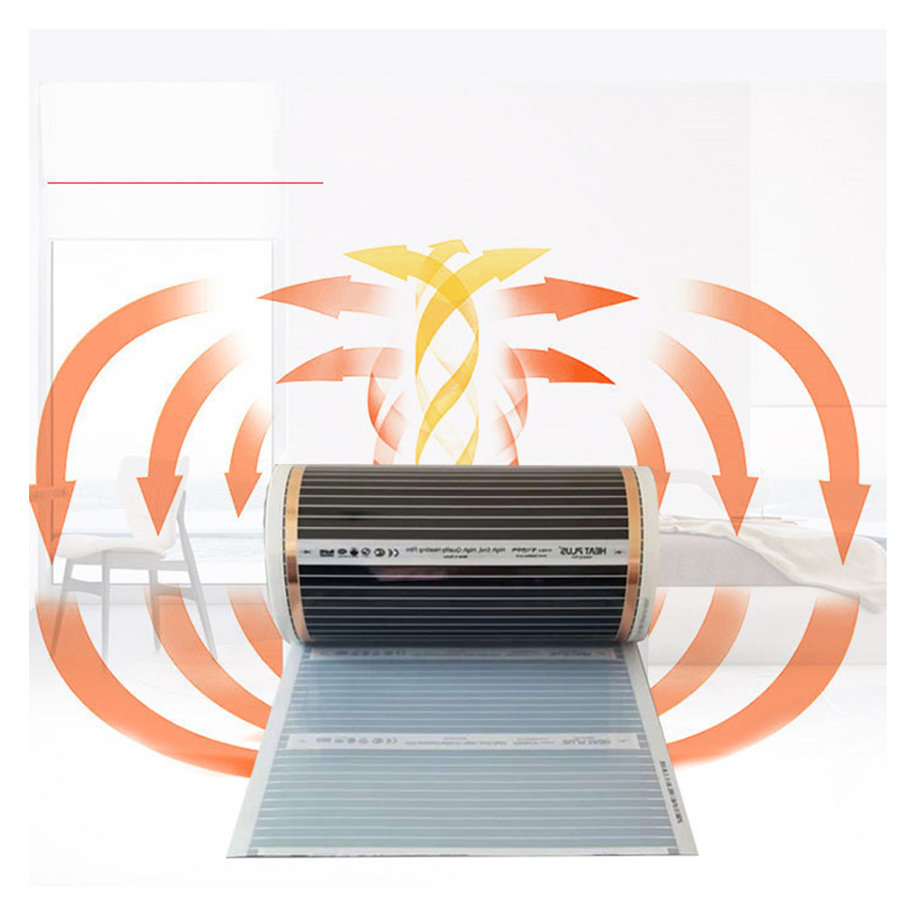 MAXKOSKO-Película calefactora de infrarrojo lejano, sistema eléctrico de suelo cálido, 50CM de ancho, 400W/m2, 220V, estera de lámina calefactora para calentar el hogar hecha en