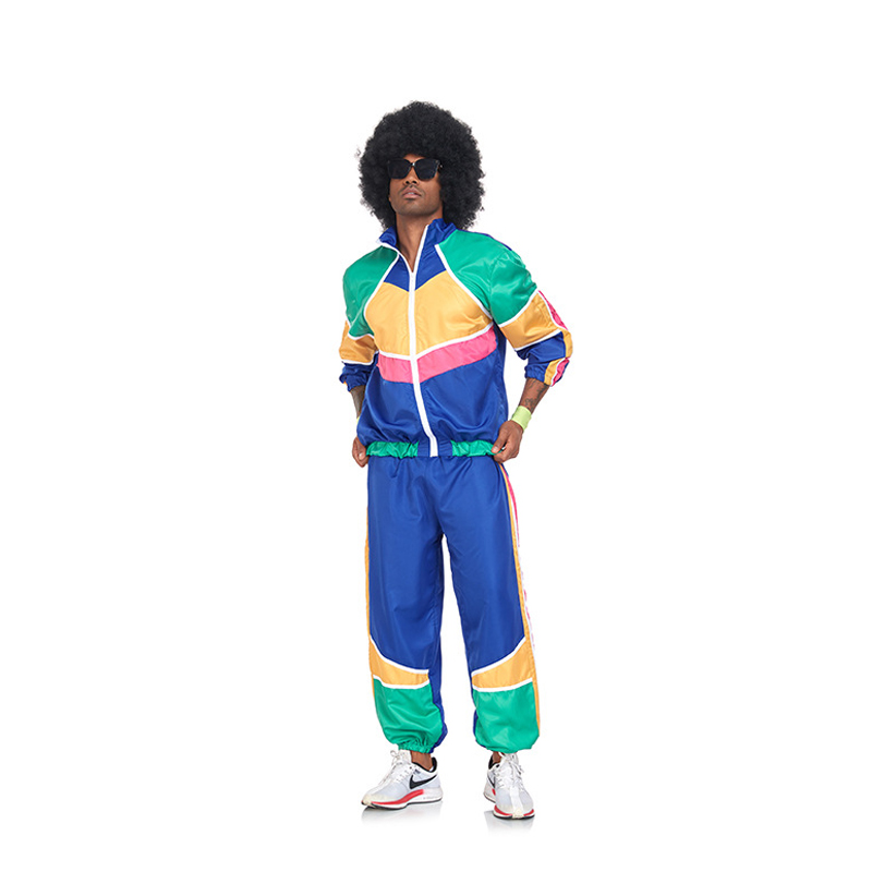 Fato de treino retrô masculino, corta-vento e calças, terno shell, vestido de festa, trajes hip hop, 80, 90, 80