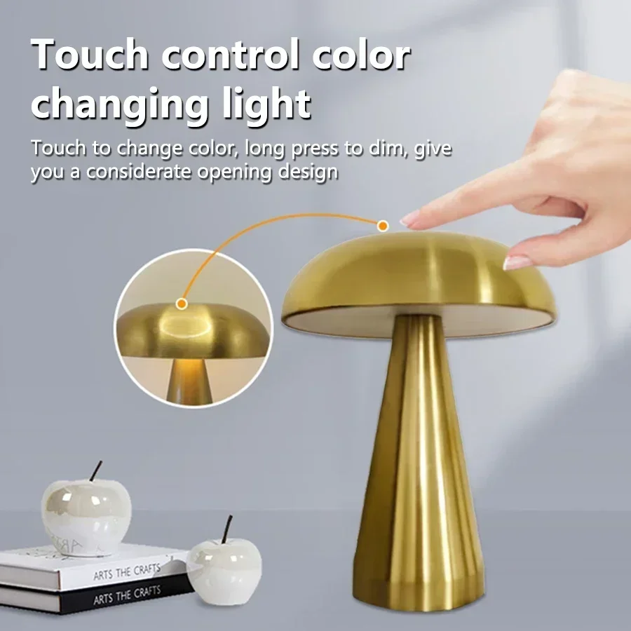 Luz LED nocturna Retro con Sensor táctil de setas, lámpara de escritorio, luces de lectura recargables para dormitorio, restaurante, Bar, decoración, iluminación