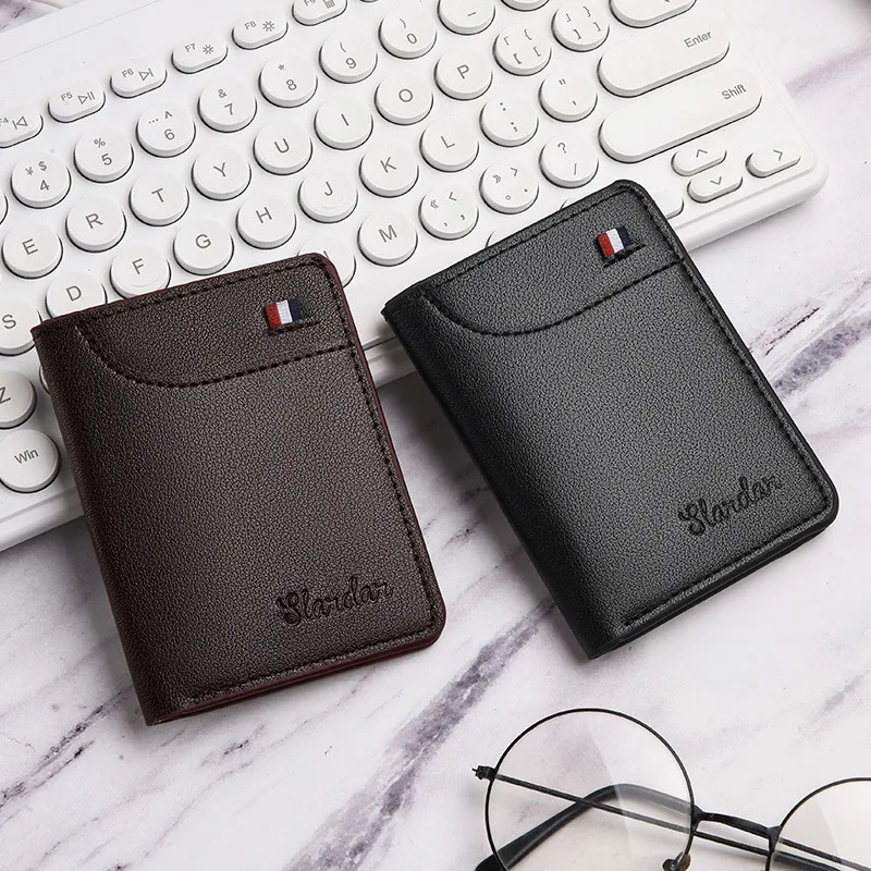 Minimally ultra-thin men's small wallet vertical men's Korean version personalized wallet student soft leather clip trendy