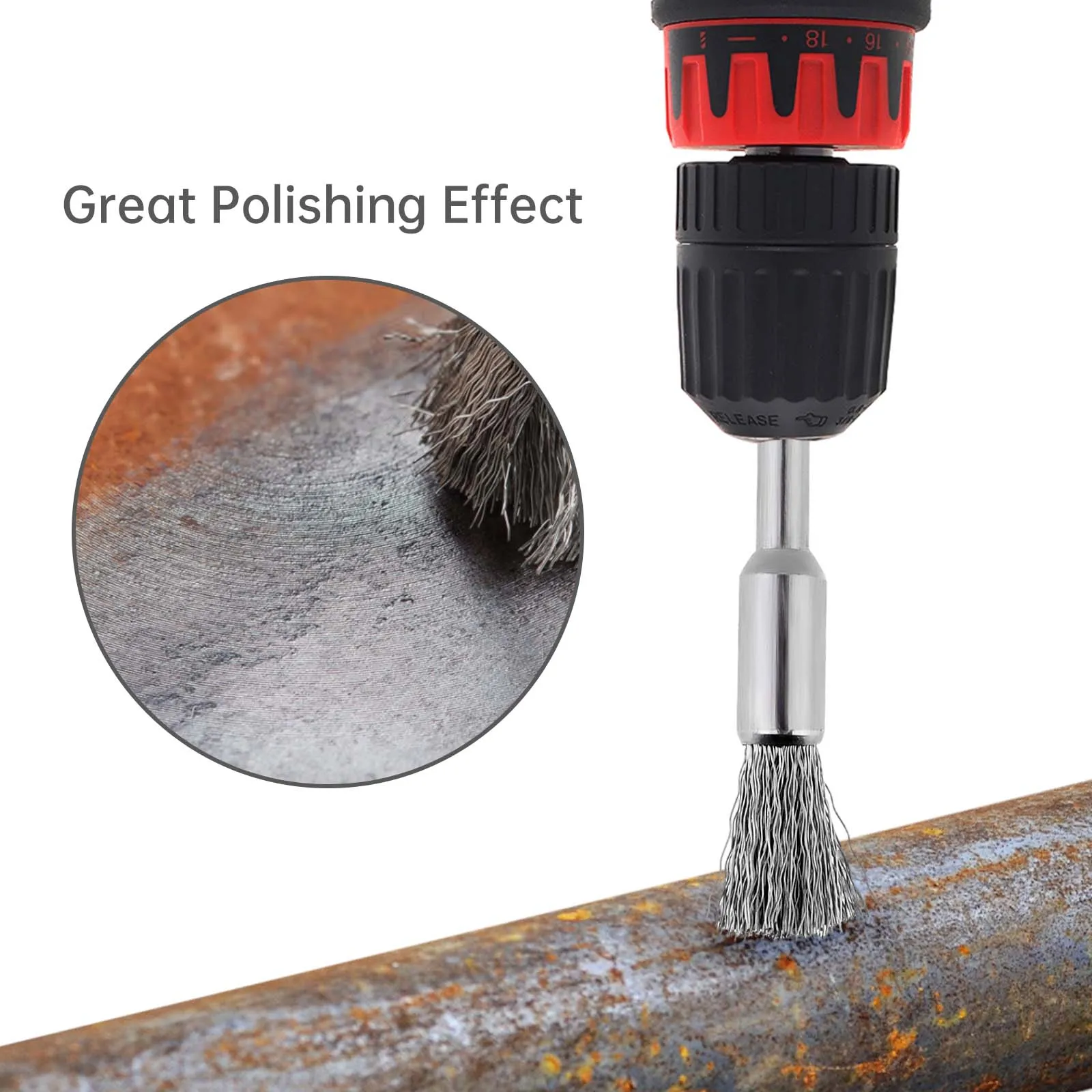 Mini Stainless Steel Wire Brush with Handle for Rotary Tool Polishing Brush Grinding Welding Stain Rust Cleaning Tool