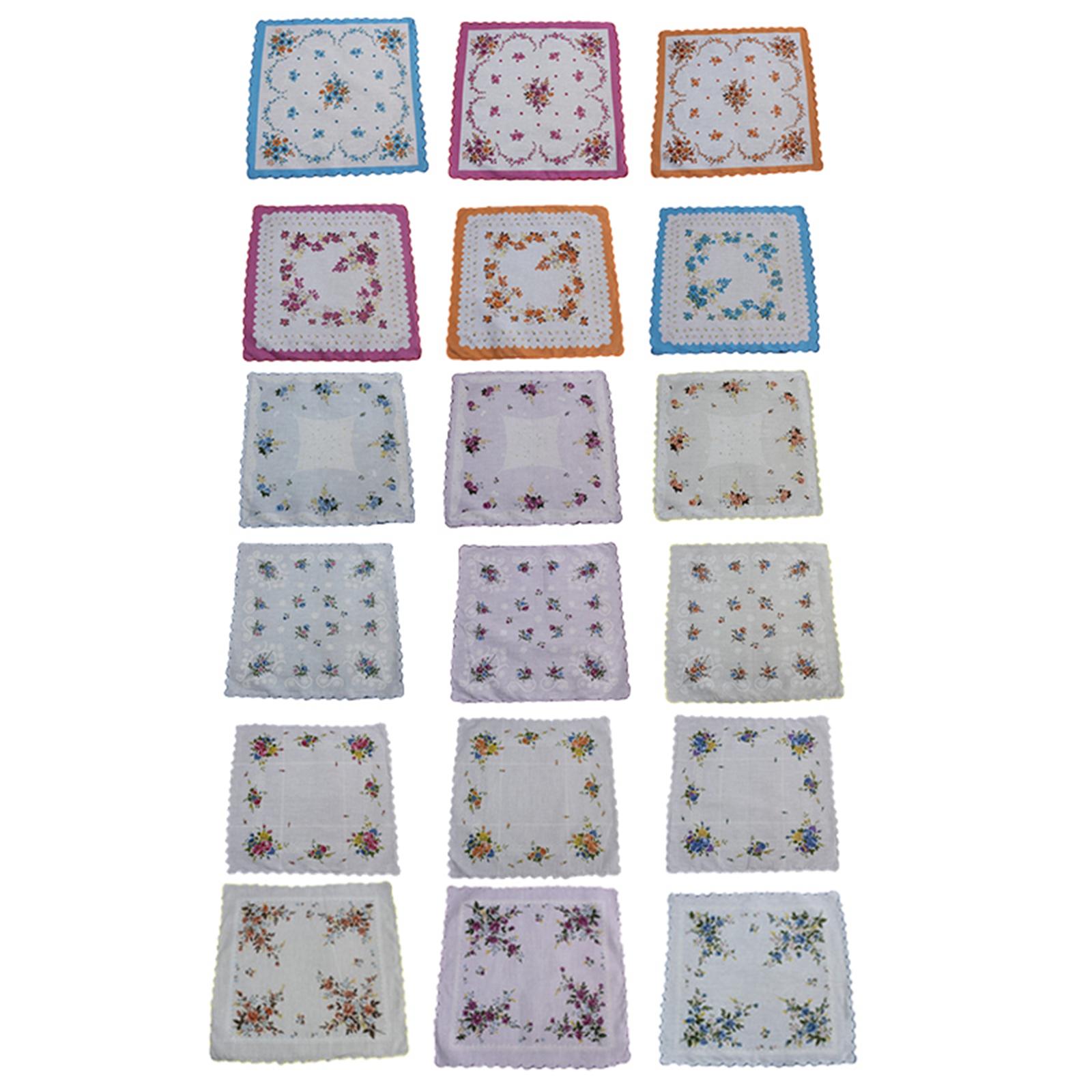 花柄の女性用コットンハンドバッグ,パーティー用,12x12インチ,18枚