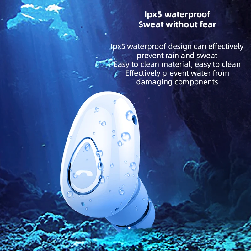 Mini auriculares invisibles Bluetooth 5,0, auriculares inalámbricos manos libres, auriculares intrauditivos deportivos, auriculares HiFi para juegos de música con micrófono