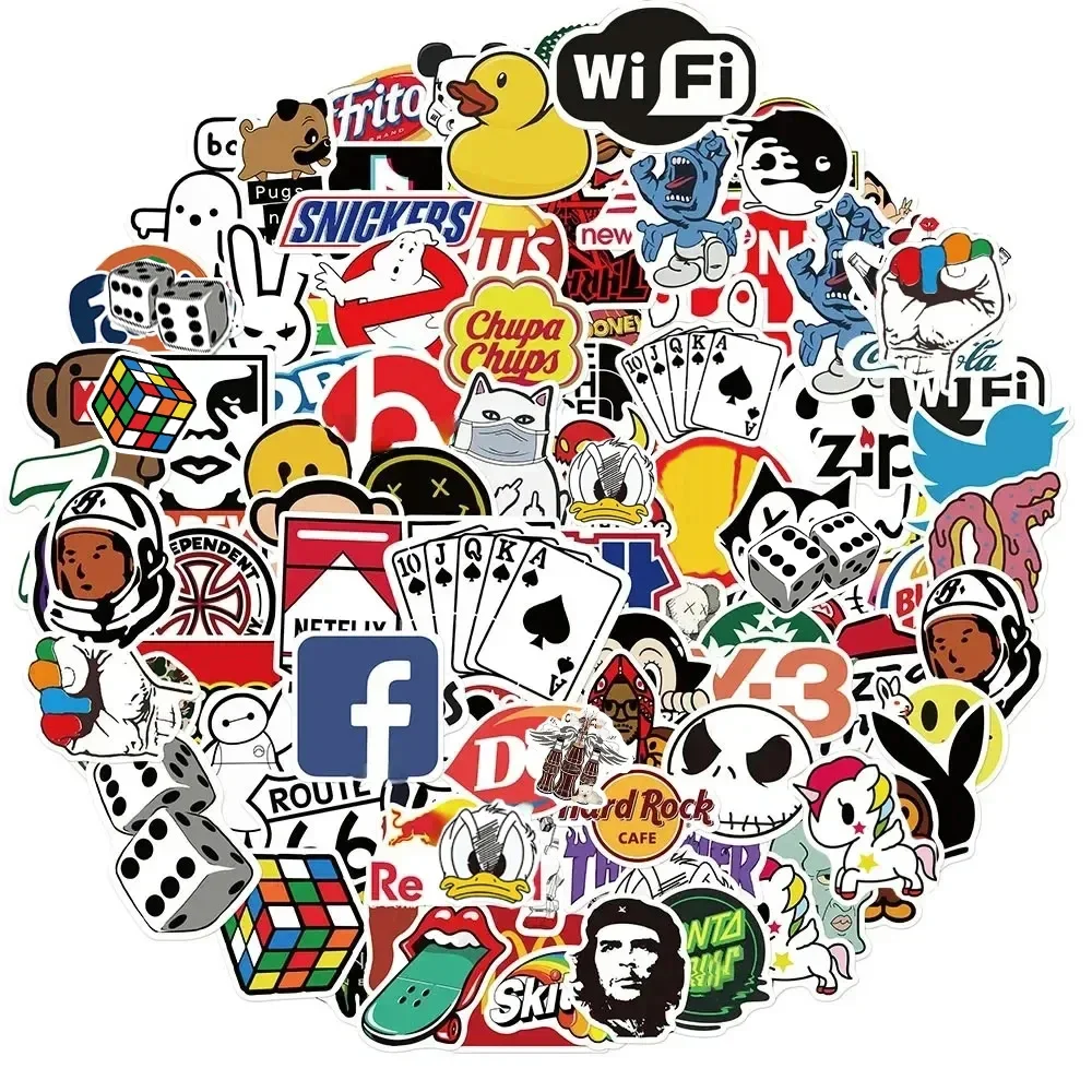 10/53/106 Uds. Pegatinas con logotipo de marca de moda DIY monopatín portátil equipaje bicicleta motocicleta teléfono coche pegatinas