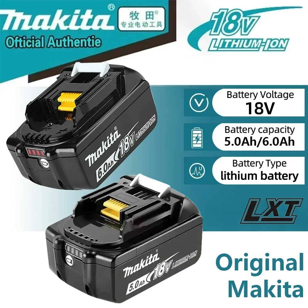 Véritable batterie Makita 18V 6Ah batterie d'outils électriques rechargeables 18V makita avec remplacement LED Li-ion LXT BL1860B BL1860 BL1850