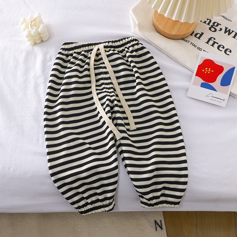 Sommer Neue Kinder Koreanische Anti-moskito Hosen Für Jungen Und Mädchen Baby Casual Gestreiften Außerhalb Knöchel-länge Sport hosen