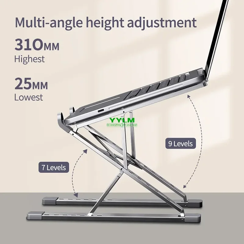 YYLM N8 soporte para portátil de aluminio para Macbook ajustable portátil más soporte para portátil soporte de refrigeración soporte plegable para portátil