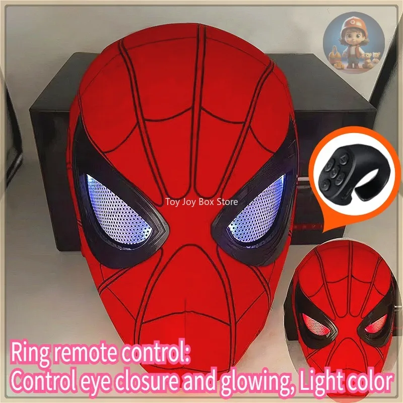 Spiderman หน้ากากตา Movable รีโมทคอนโทรล Peter Parker Spiderman ของเล่นเด็กฮาโลวีนคอสเพลย์หน้ากากเครื่องแต่งกายคริสต์มาสของขวัญ
