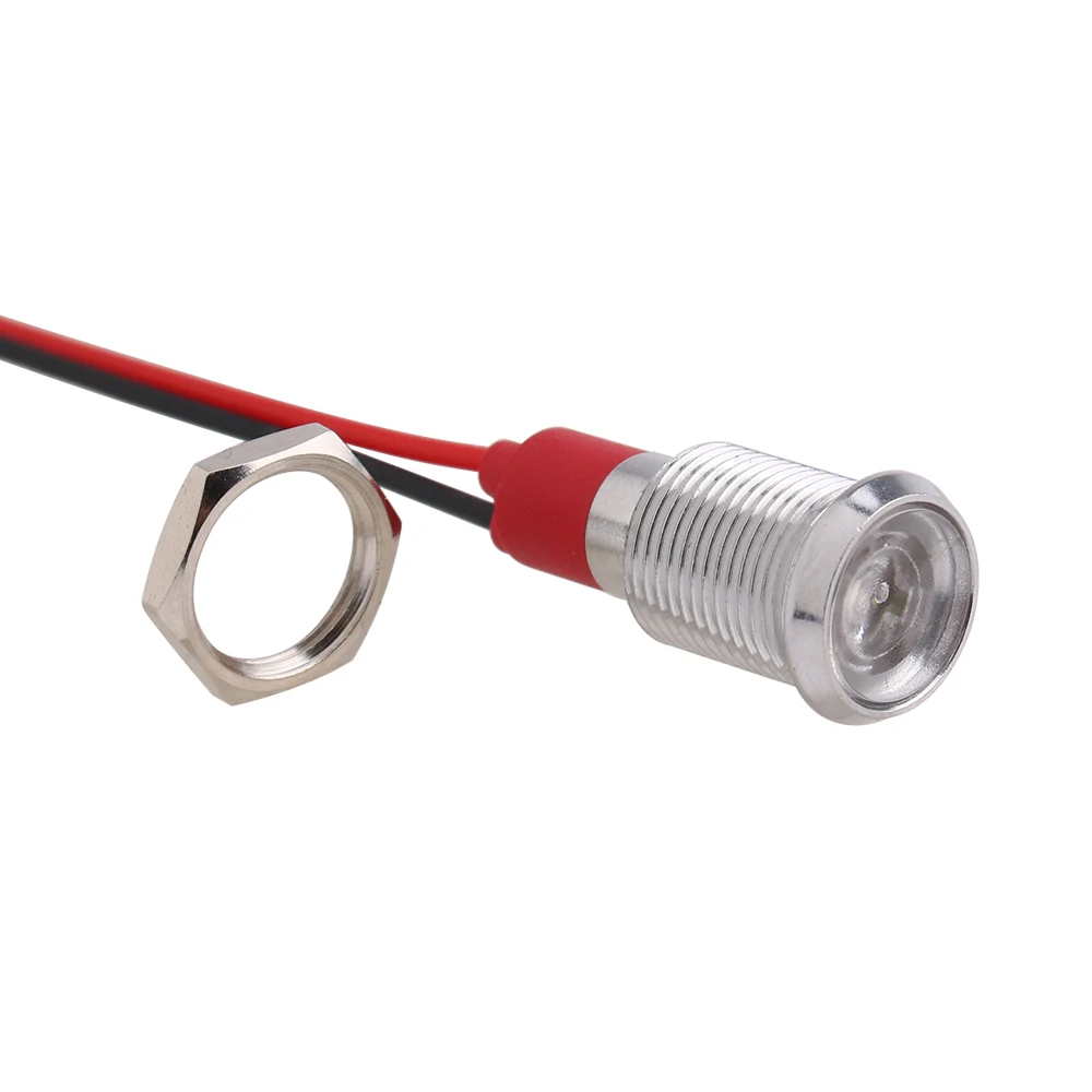 1pc LED 金属インジケータライト 10 ミリメートル防水信号ランプワイヤー 6V 12V 24V 110V 220V 赤黄青緑白