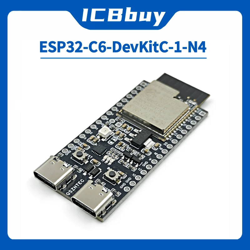 ESP32-C6-DevKitC-1 Placa central de ESP32-C6 WIFI6 BLE Zigbee Módulos compatibles con la serie ESP32 de consumo de energía ultrabajo