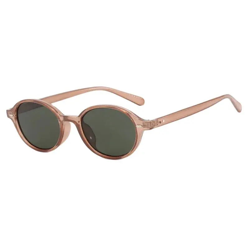 Retro แว่นตากันแดดรูปไข่ขนาดเล็กผู้หญิงผู้ชาย Rivets Shades แว่นตาแฟชั่นหรูหราแว่นตากันแดด UV400 ยี่ห้อ Oculus หญิง Gafas