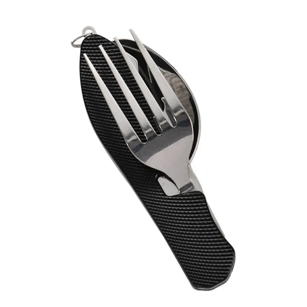 Conjunto de utensílio de acampamento dobrável - faca multifuncional, garfo, colher combinada para atividades ao ar livre e esportes, acampamento, piquenique, viagem