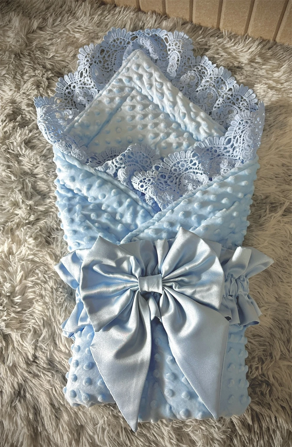 เด็กฤดูหนาวผ้าห่ม Swaddle ชายหญิงลูกไม้ฝรั่งเศส Essential รับผ้าห่ม Ultra-Soft ทารกแรกเกิด Registry Sleeping Wraps