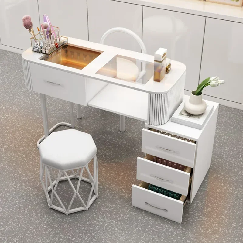Tavolo per unghie semplice Tavolo per manicure moderno e di lusso per artista delle unghie Tavolo per manicure in legno Mesa De Manicure Mobili professionali