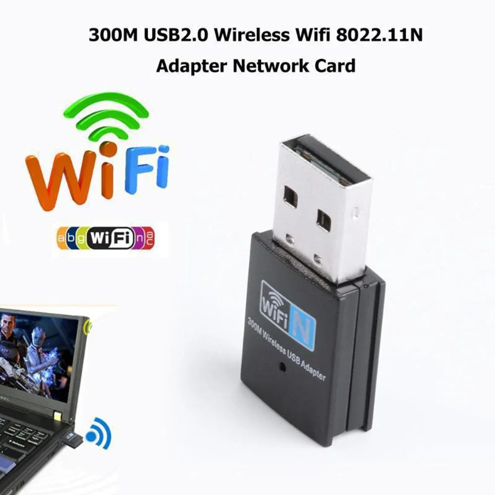 300 Мбит/с беспроводной USB-адаптер Wi-Fi 802.11N USB 2.0 WiFi-приемник ключ 300 Мбит/с беспроводная сетевая карта для настольного ноутбука Windows