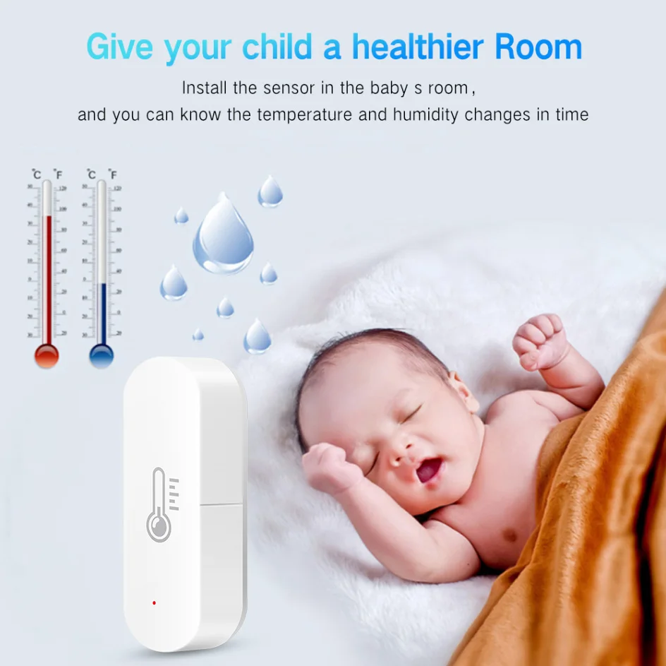 EWeLink App Zigbee Sensor de temperatura e umidade Smart Home Indoor Higrômetro Termômetro Funciona com Alexa Google Yandex Alice