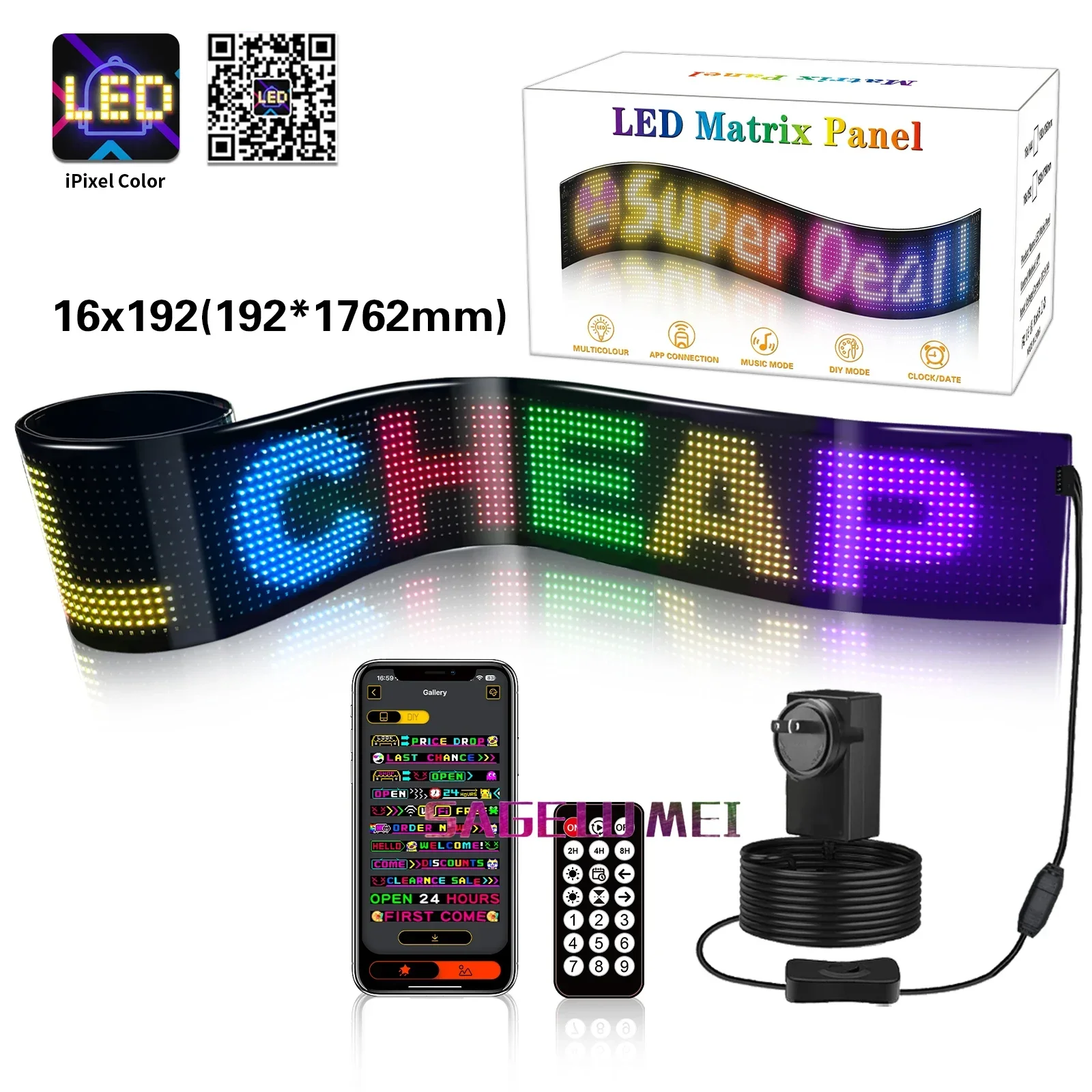 Smart APP Mehrsprachiger Windows-Werbebildschirm LED-Matrix-Panel RGB-Pixel-Graffiti Scroll-Textbrett für Auto/LKW