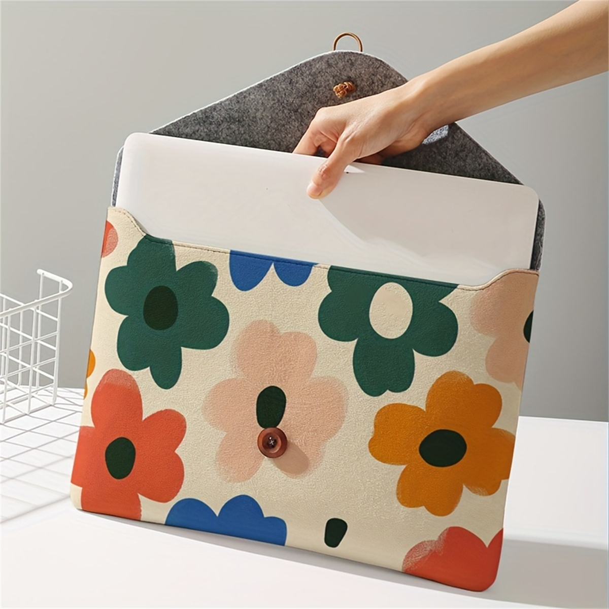 Bolsa para portátil con estampado colorido y funda suave de tela para portátil, adecuada para almacenamiento de cubierta suave para portátil y bolsa de almacenamiento para tableta