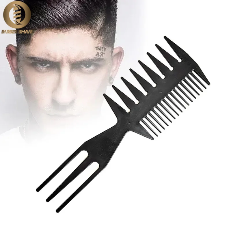 Dupla face dente pentes para homens, forma óssea de peixe, escova de cabelo profissional, barbeiro, tingimento, corte, coloração, ferramenta penteado