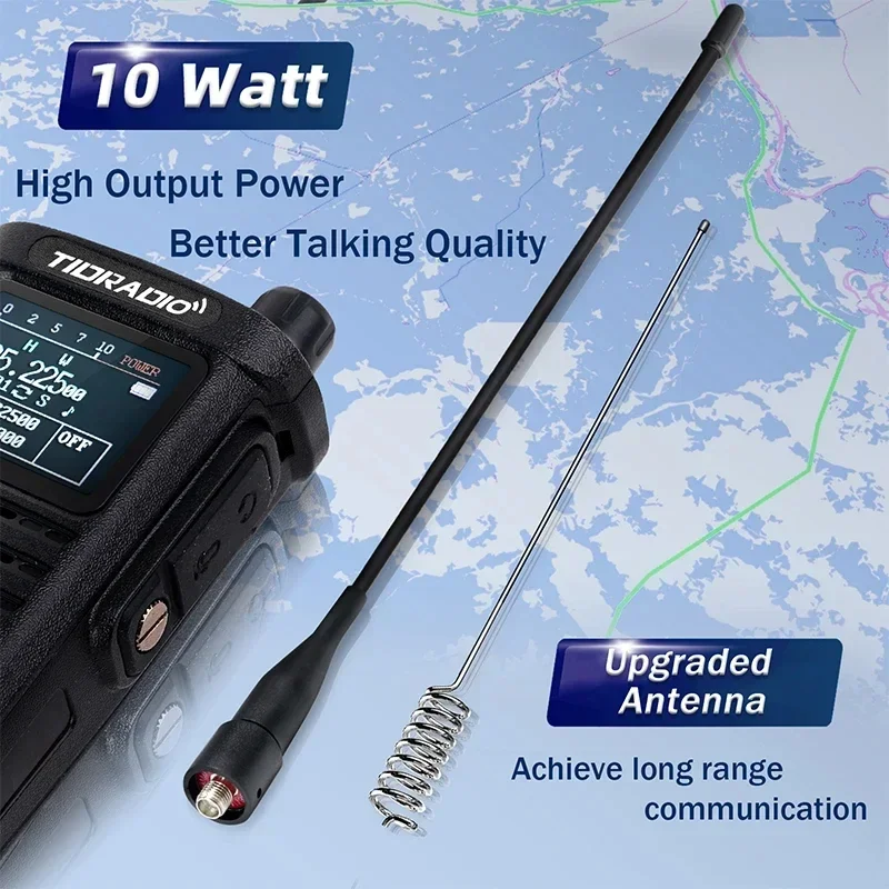 Walkie Talkie TIDRADIO TD H8 de segunda generación, 10W, conexión de largo alcance, aplicación de teléfono, programación inalámbrica, doble banda, VHF, UHF, USB-C Ham, GMRS