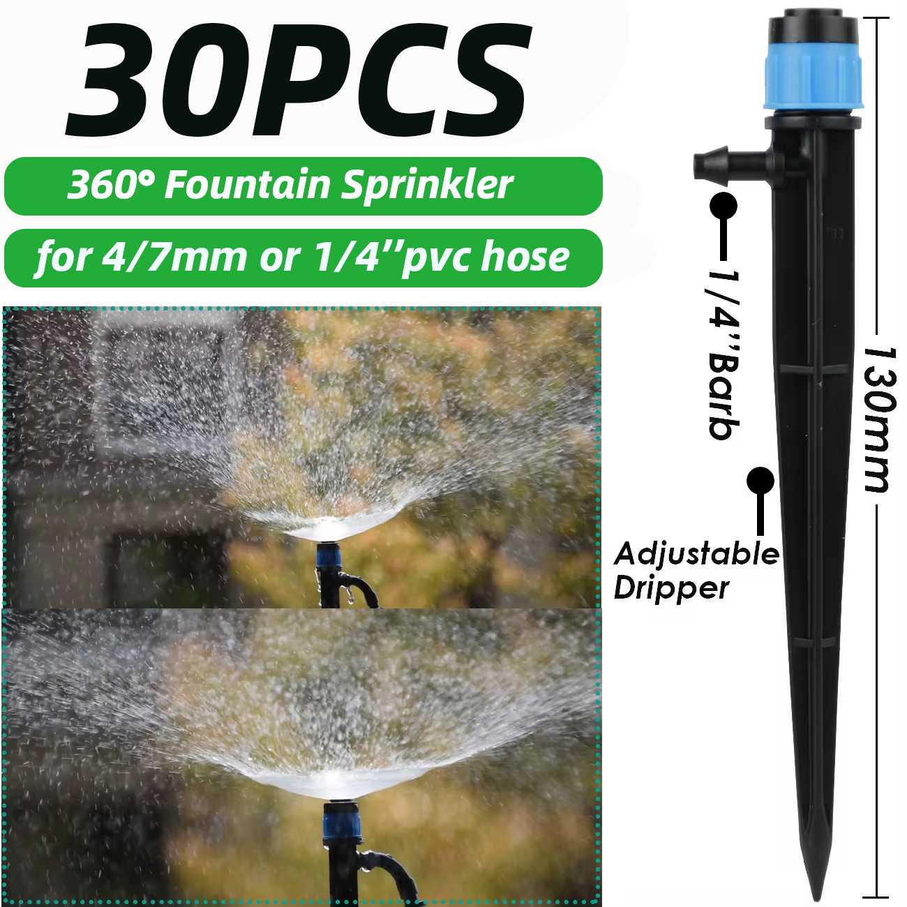 Kesla 30 stücke 13cm einstellbare 360 ° Garten Sprinkler düse für 4/7mm Schlauch Tropf bewässerung Bewässerungs system Kit Topfpflanze Gewächshaus