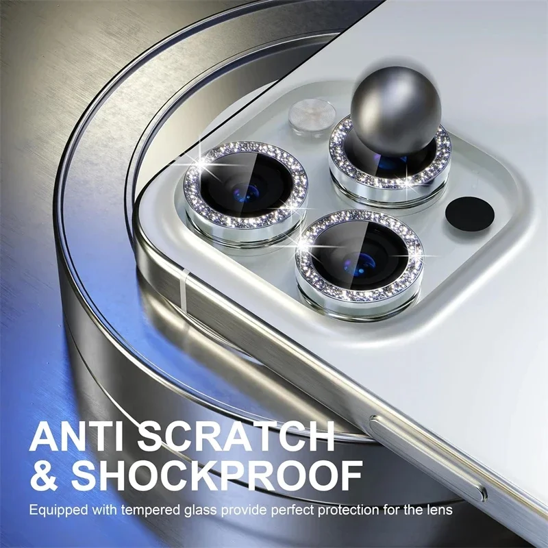 Camera Lens Protector For iPhone 17 Pro Max 17Air 17Pro 15 16 Pro Max Diamond Metal Protective Glass For iPhone 14 15 Plus Lens
