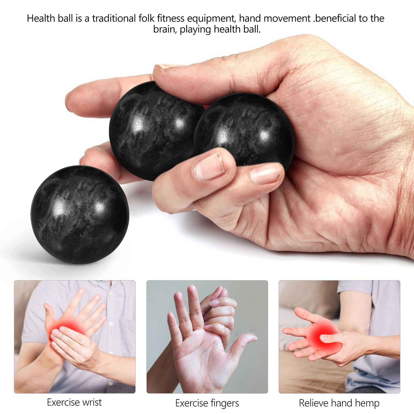 Bolas de Jade para masaje, bolas chinas para la salud, ejercicio de meditación, Kegel, alivio de manos, cuidado del estrés, conjuntos de relajación, Boading Zen