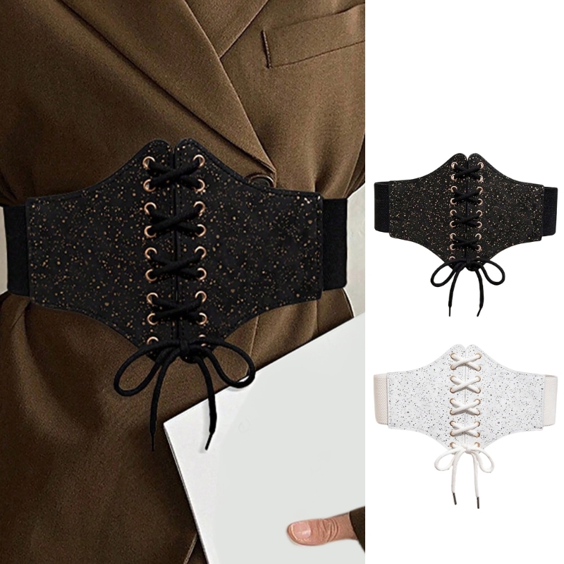 Damen-Schlankheitskorsett, elastischer breiter Taillengürtel mit Sternmuster, Damen-Bankett-Kleiderhemd-Korsett mit Seil