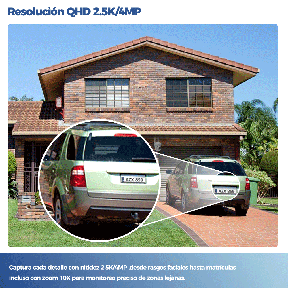 ALEVIO 2,5 K cámara Solar para exteriores cámara inalámbrica WIFI tiempo Ultra en espera PIR luz de movimiento Color visión nocturna AI detección batería Cam