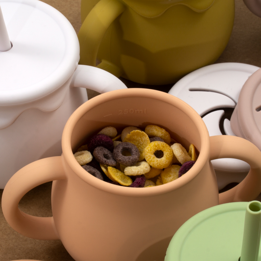 ถ้วยให้อาหารเด็กแบบพกพา Drinkware ถ้วย Sippy Solid อาหารถ้วยขนมเด็กวัยหัดเดินการเรียนรู้ถ้วยทารกแรกเกิดอุปกรณ์