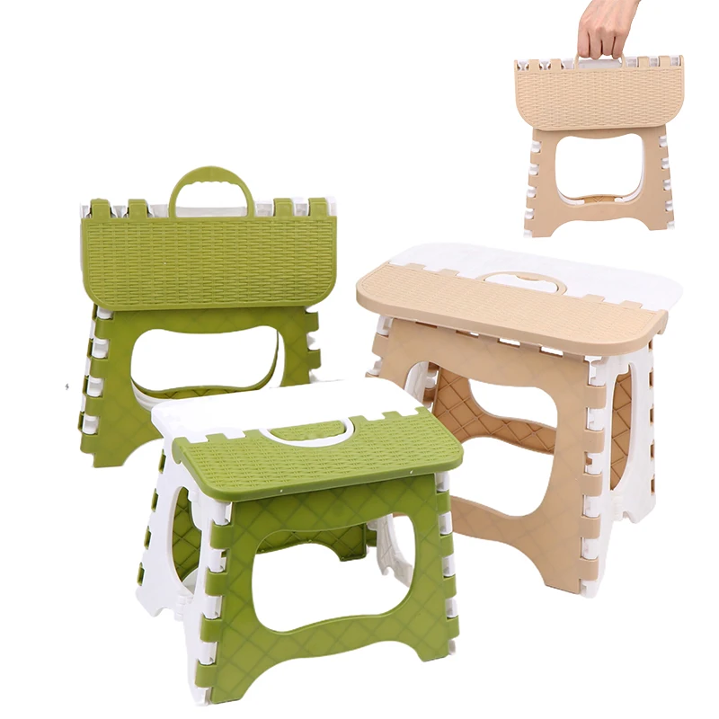 1-teiliger Mehrzweck-Handheld-Fußhocker, verdickter Fußhocker, leichter klappbarer Tritthocker, rutschfester Kunststoff, kleine Bänke für die Küche