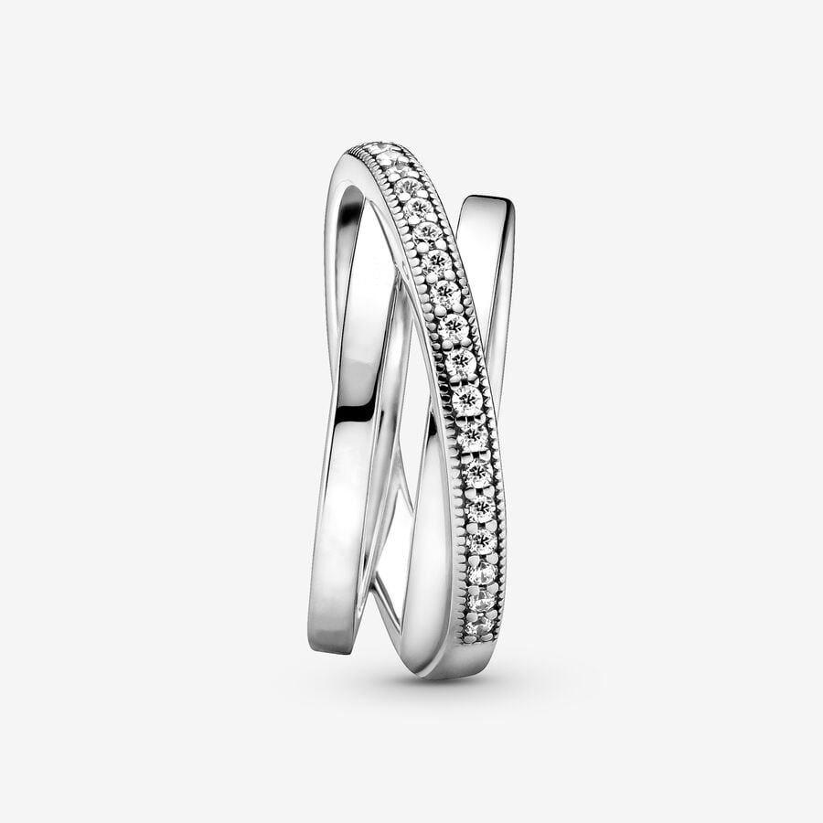 Anéis de prata esterlina 925 originais para mulheres crossover amor noivado anel de casamento cristais de ouro rosa joias de luxo presente