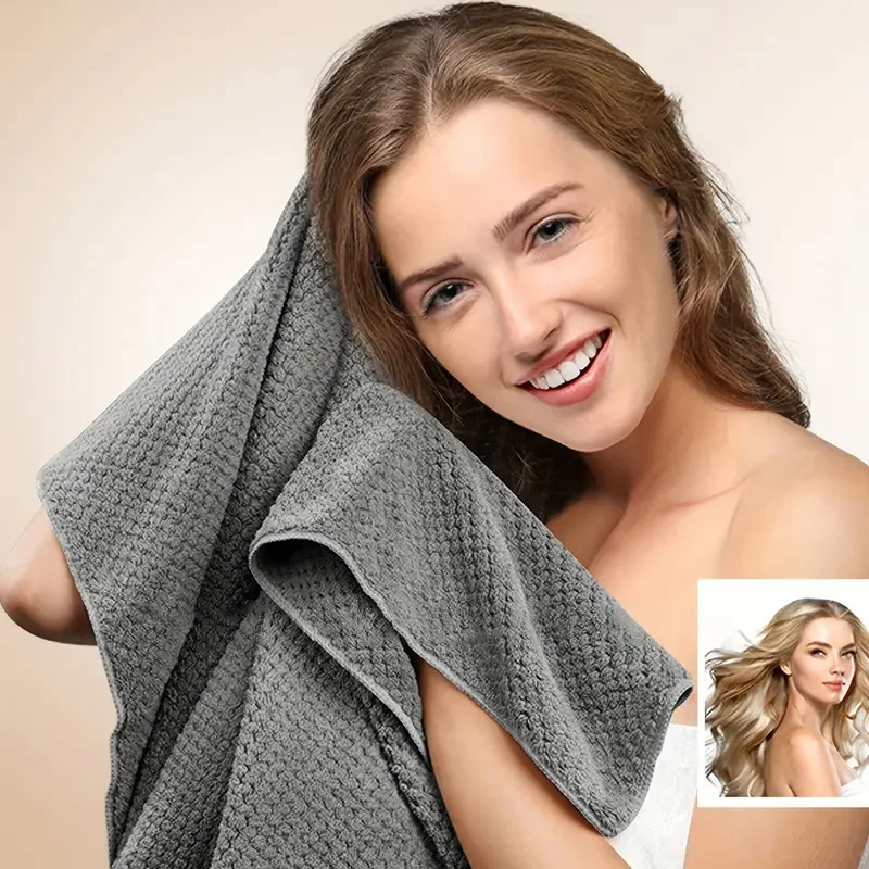 Asciugamano per capelli in microfibra Avvolgente extra large Asciugamano per capelli ad asciugatura rapida con fascia elastica, Turbante avvolgente per asciugamano per capelli morbido ultra assorbente