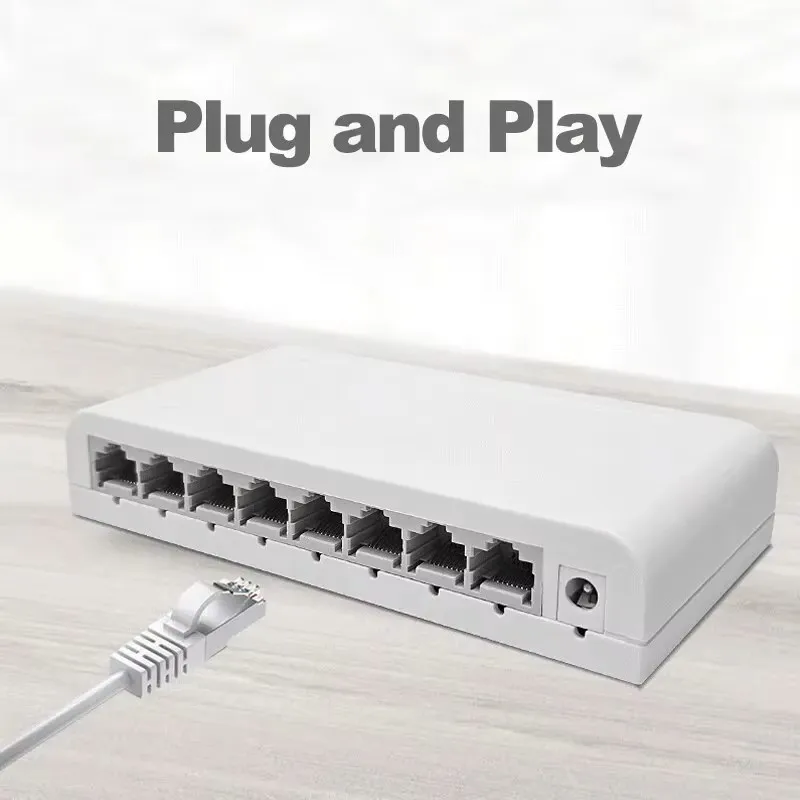 5/8 Ports Ethernet Switch 10/100Mbps Desktop Gigabit Network Switch Adapter RJ45 Ethernet Switch Auto MDI/MDIX Fast Switch