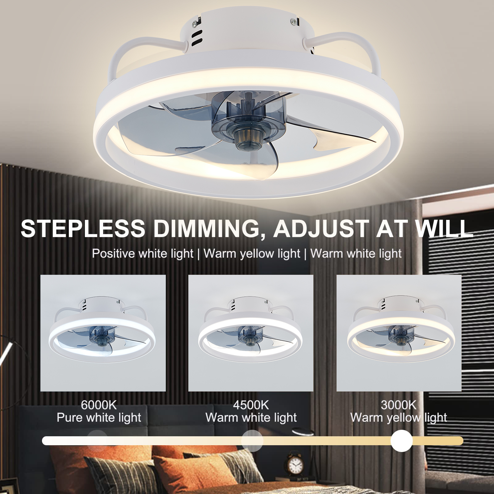 LED-Deckenleuchte mit Fernbedienung, Lampe für Wohnzimmer, Schlafzimmer, Ventilatoren für große Hausdekoration, Heimbeleuchtungskörper