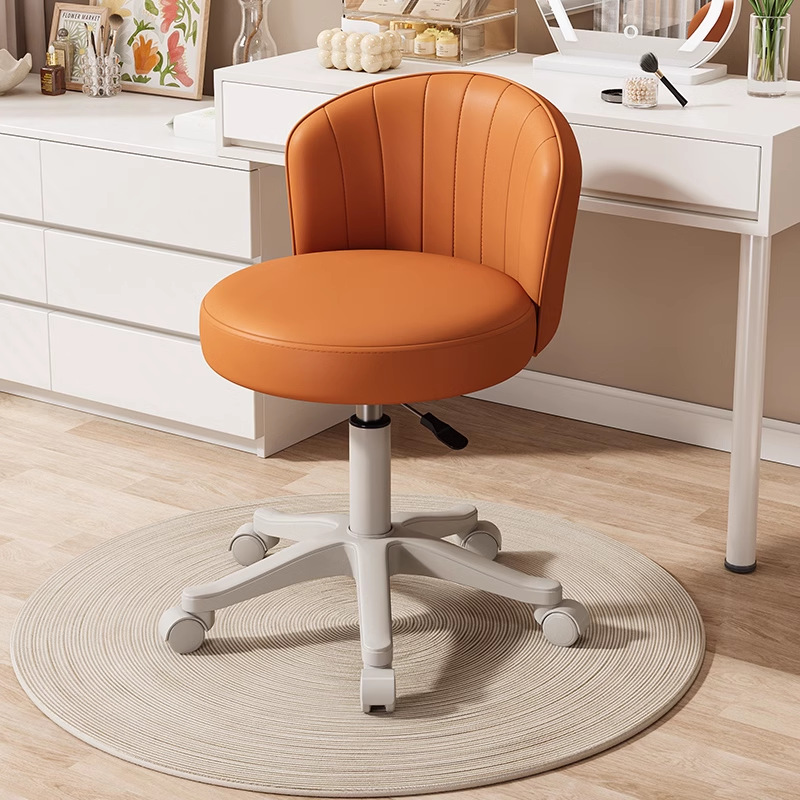 Silla de cuero con asiento giratorio, taburete giratorio ajustable para maquillaje en el hogar, silla resistente al desgaste para estudios, Chai trasero antideslizante con ruedas