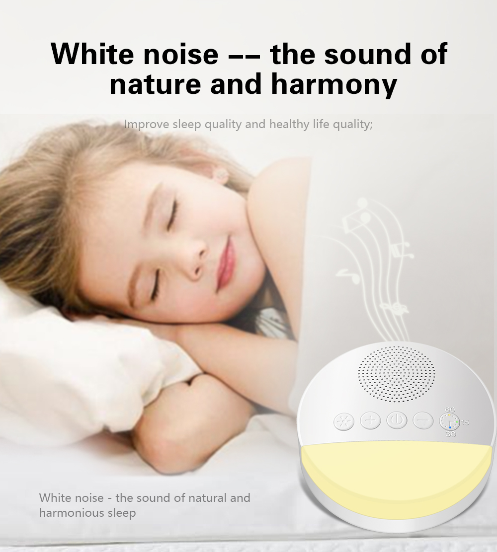 Tragbare Baby White Noise Maschine USB wiederaufladbare zeitgesteuerte Abschaltung Schlafmaschine Baby Schlaf Sound Player Nachtlicht Noise Player