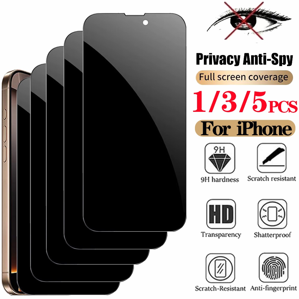 Anti privacidad de vidrio templado para iPhone 17 16 15 Pro Max antiespía Protector de Pantalla  iPhone 16 Vidrio Frontal iPhone 15 14 Plus Peep-Proof Película iPhone 16 Pro Privacy Glass iphone 17 16e 14 13 12 11