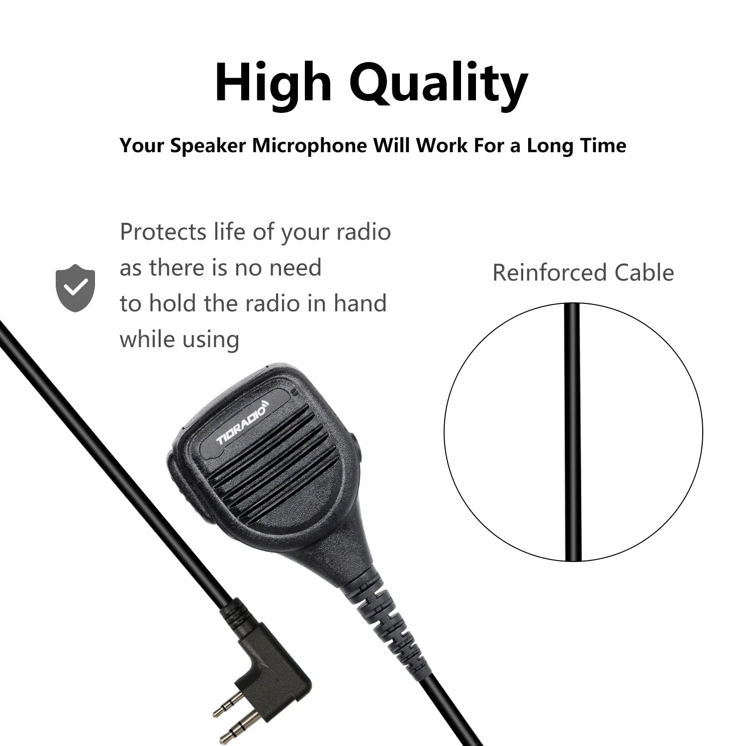 Аксессуары для рации TIDRADIO Ручной микрофон MIC для BAOFENG UV-5R BF-F8HP 5RM UV-21R UV-5G Plus TIDRADIO TD-H3 TD-H8
