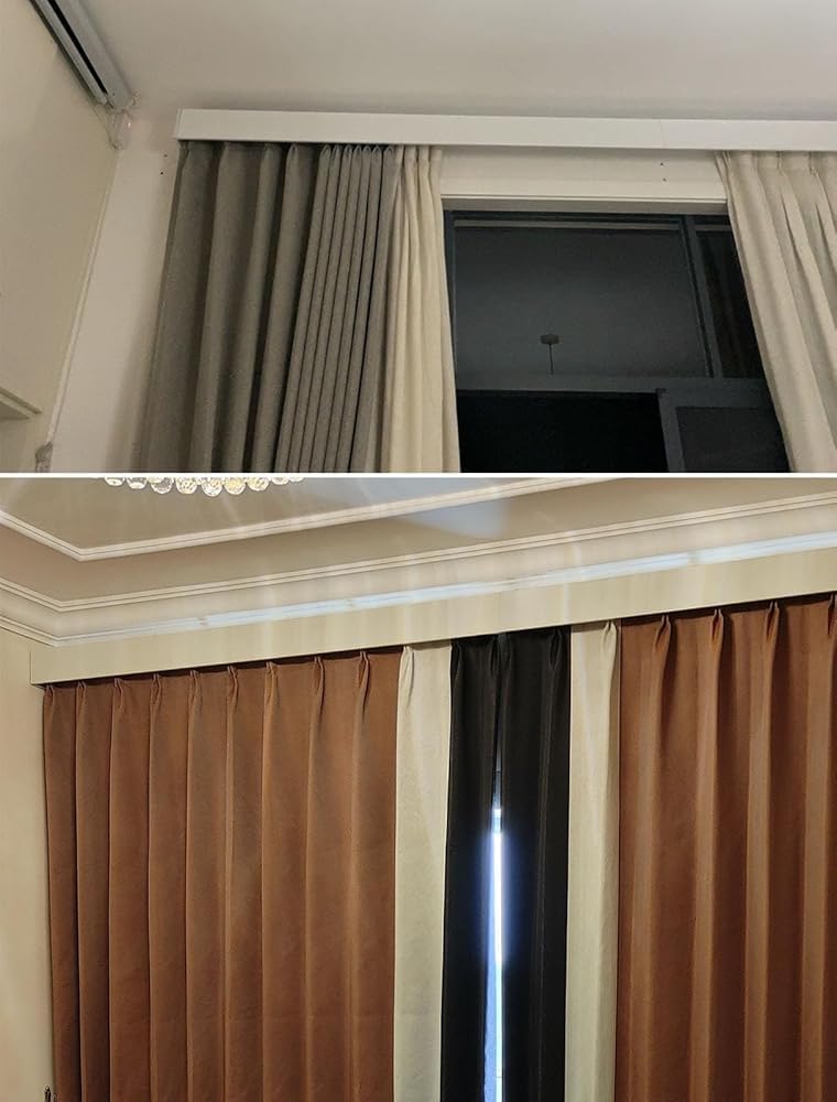 Dobles, Riel De Cortina Decorativo para Pared Y Habitación, Panel Divisor, Marco De Cenefa para Sala De Estar Y Dormitorio (tamaño