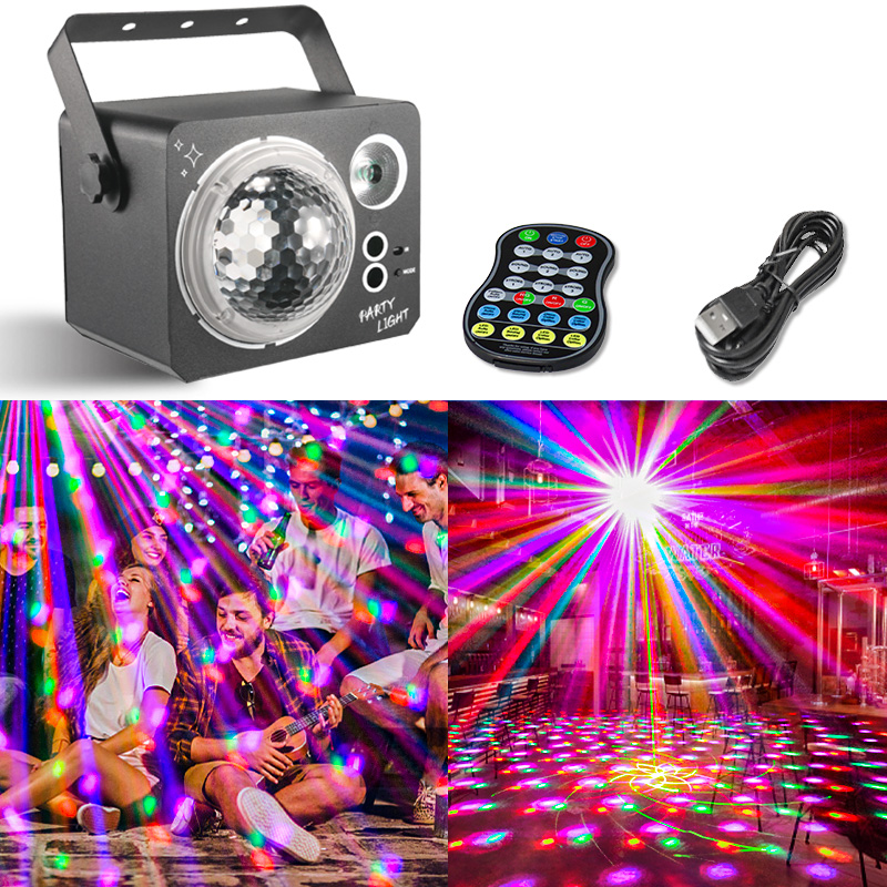 パーティーライト DJ ディスコボールライト音声制御ストロボパターンステージライト誕生日クリスマスウェディングクラブパーティーの装飾
