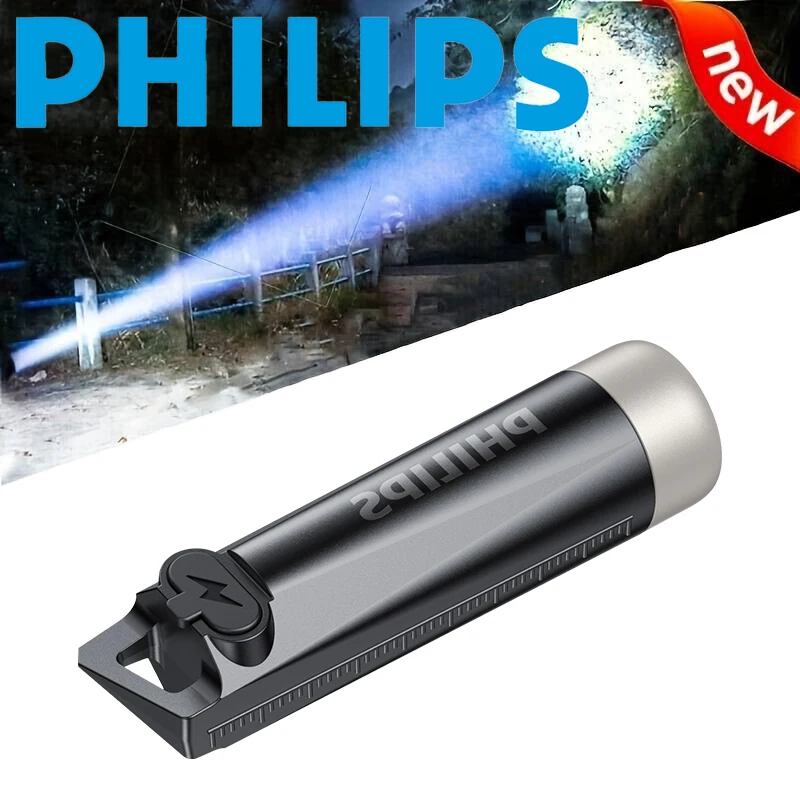 PHILIPS 2025 NEW SFL1121  EDC Flashlight LED Rechargeable Mini EDC Keychain Flashlights Camping Lamp For Hiking Self Defense