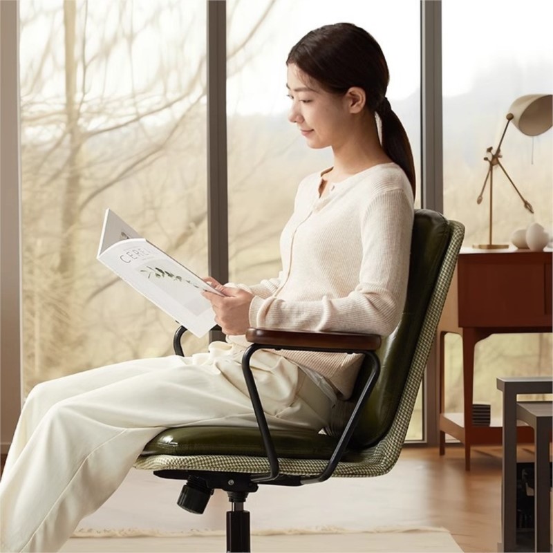 Realife Genuine Leather Chairs Comfortable Home Computer Chairs Sedentary Office Chairs Adjustable Swivel Chairs Be Assembled