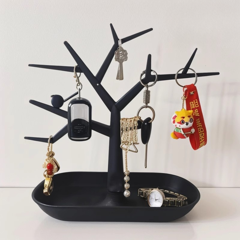 Colgador de árbol creativo para joyería, collar, pulsera, estante de presentación de joyería, estante de almacenamiento creativo para pendientes y anillos, 1 ud.