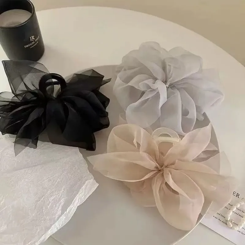 Modna damska spinka do włosów z tiulową kokardą, eleganckie akcesoria do włosów na co dzień/na imprezę