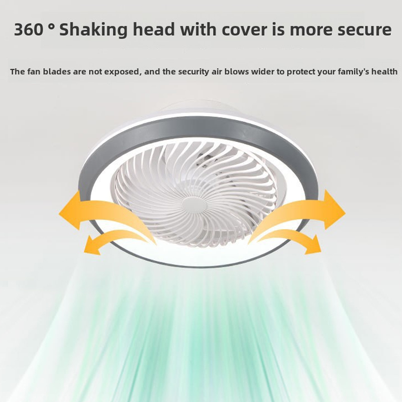 49 cm gesloten 360 graden bewegend hoofdventilatorlicht, slaapkamer geïntegreerd ventilatorlicht, woonkamer slaapkamer eetkamer plafondventilatorlicht