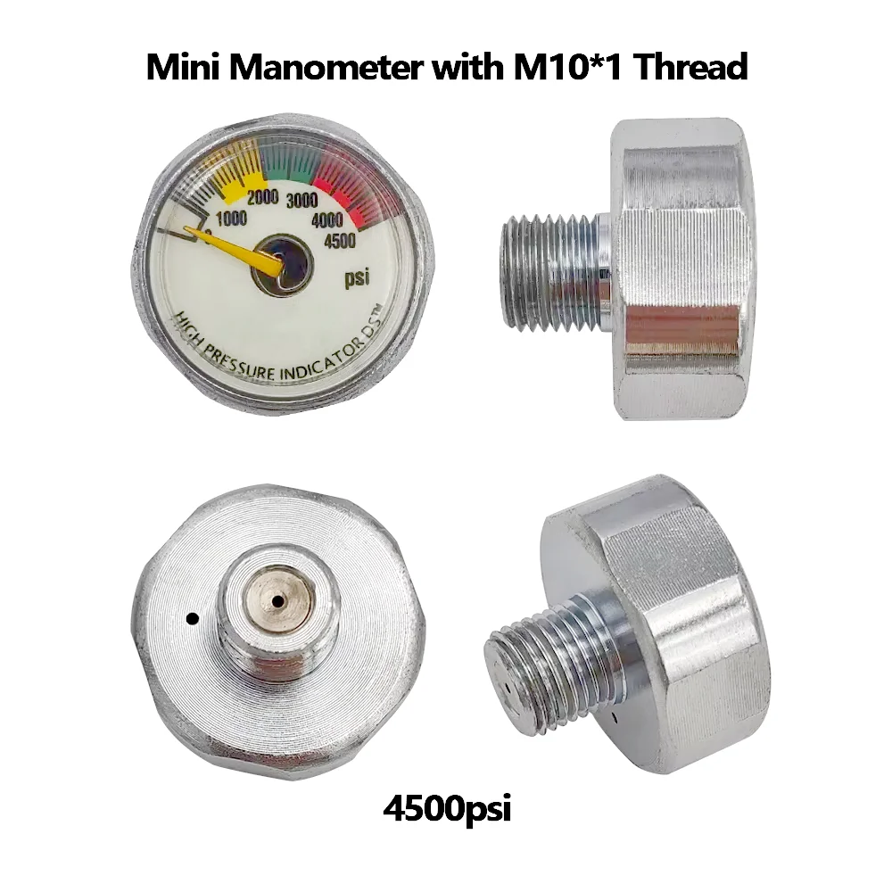 Air Mini Micro Pressure Gauge Manometer M10*1 Threads 600PSI/3500PSI BUll /4000PSI/4500PSI/5000PSI/6000PSI/30/40Mpa For Cricket