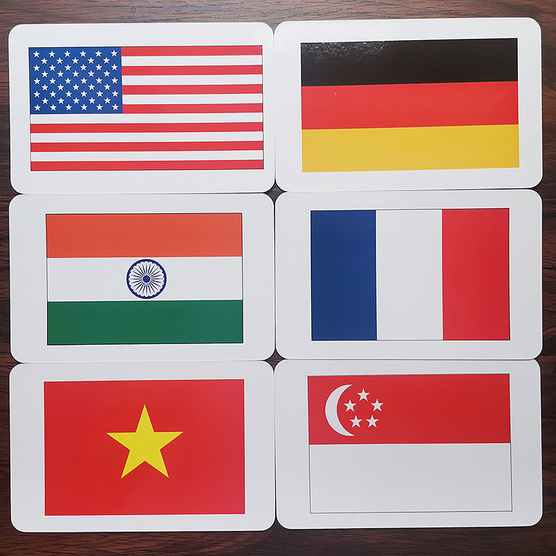 The Book Of Children Recognize the World Flag Card Thickened and Torn