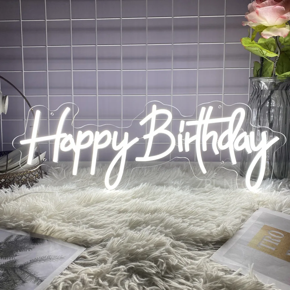 Happy Birthday Sign Led Neon Lights Birthday Party Decoratio Wall Art Room Bar Club Night Lights Led Sign Personalized HBD Gifts