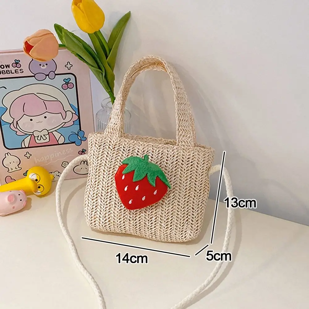 Handgemachte gewebte Mädchen Strohs ack Sommer Reiß verschluss Mesh Bogen Cross body Handtasche Münz geldbörse Foto Requisiten Kind Strand taschen